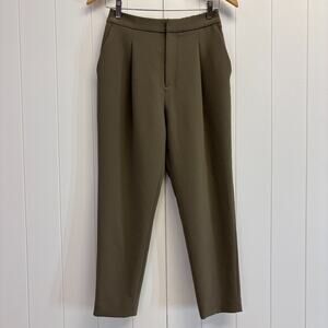 La TOTALITE Womens Academia Hipster Trousers Size 26 Olive Green Minimalist Chic